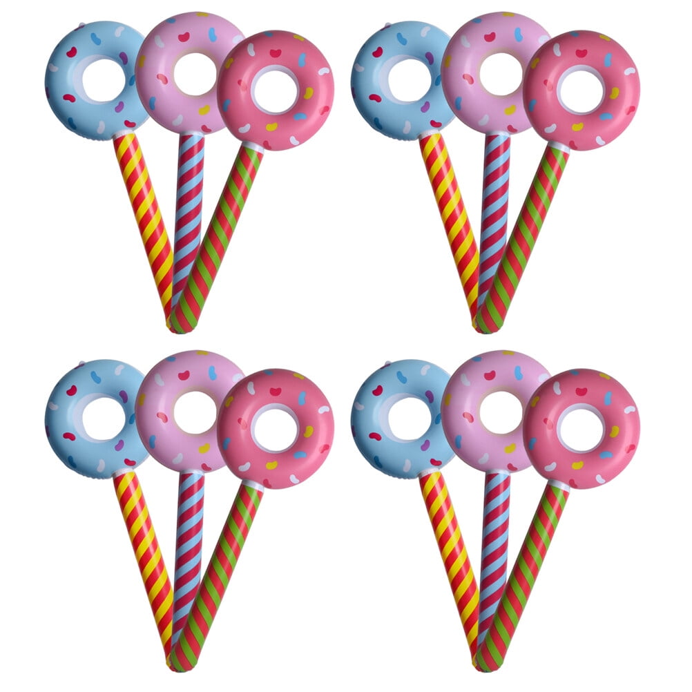 12 Pcs Donut Shape La La Sticks Donut Balloons Party Balloons Party