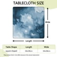 thumbnail image 2 of Blue White Marble Pattern Square Fitted Tablecloth with Elastic Edge,Square Table Cover,Washable Elastic Table Cover for Home Kitchen Party Decor 34"x34", 2 of 6