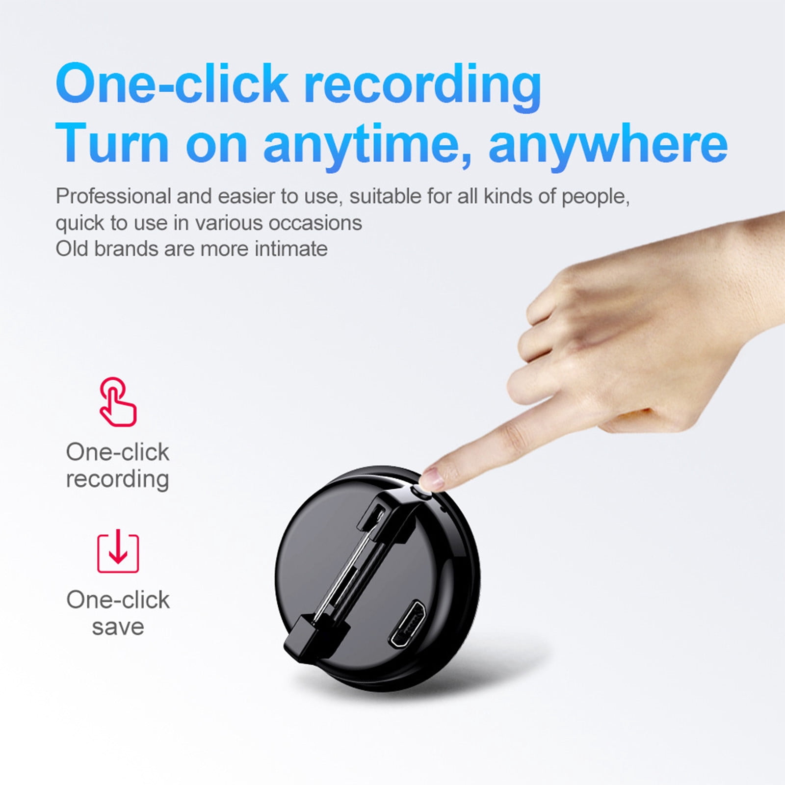 Clearance! VALSEEL 8GB Badge Voice Recorder,Intelligent HD Noise Reduction Sound Control Recorder