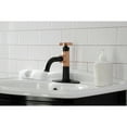 thumbnail image 3 of Kingston Brass KSD2827RX Belknap One-Handle Single-Hole Bathroom Faucet with Deck Plate and Push Pop-Up Drain, Matte Black/Rose Gold, 3 of 7