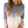 thumbnail image 3 of DYMADE Women Plus Size Halloween Gradient Hot Stamping Long Sleeve T-shirt, 3 of 4