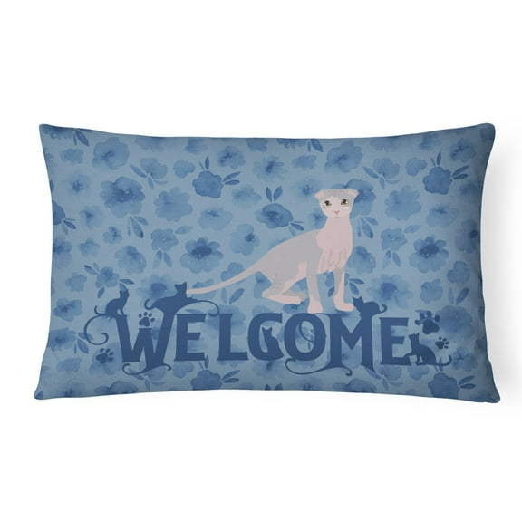 Ukrainian Levkoy Cat Welcome Canvas Fabric Decorative Pillow