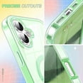thumbnail image 4 of For iPhone 16 Clear Case Compatible with MagSafe PC+TPU Phone Cover Built-In PET Screen Film - Green, 4 of 5