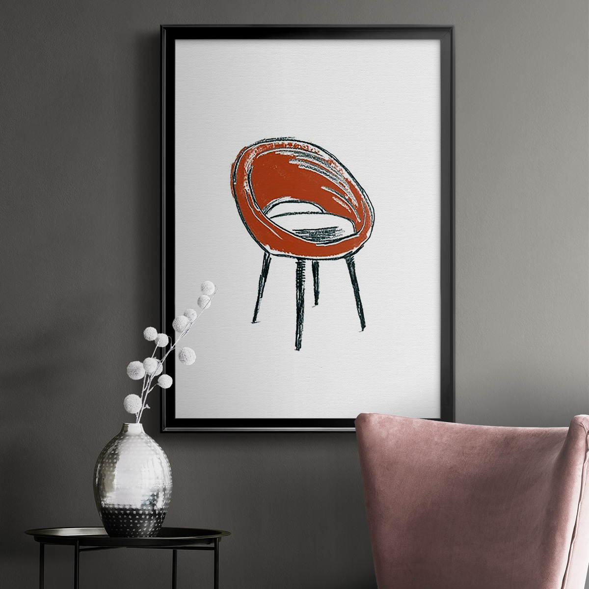 Take a Seat V Premium Framed Print, in Gold, Black, or Silver - Ready to Hang