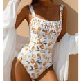thumbnail image 4 of HBYJLZYG Square Neck Print Bikini High Waist One-Piece Swimsuits, (Women's), 4 of 4