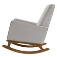 thumbnail image 3 of Accent Rocking Chair Armchair, Velvet, Light Grey Gray, Modern Contemporary Urban Design, Living Lounge Room Hotel Lobby Hospitality, 3 of 8