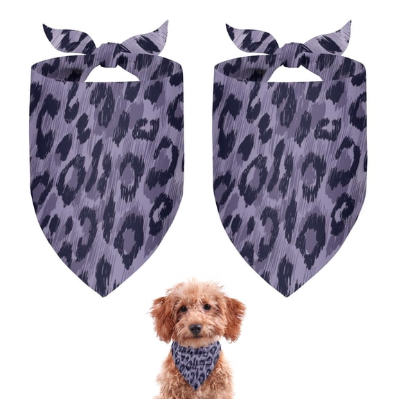 Dog Bandana 2 Pack,Leopard Pattern Purple Bandanas for Dogs,Cat Bandana,Small/ Large Dog Bandana 2 Size,Dog Bandanas Girl Boy