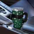 thumbnail image 5 of 40oz Tumbler,Green Christmas Snowflake Pattern Insulated Tumblers with Removable Handle,Stainless Steel Double Vacuum Coffee Tumbler Cup with Straw for Home,Office,Travel,Party, 5 of 5