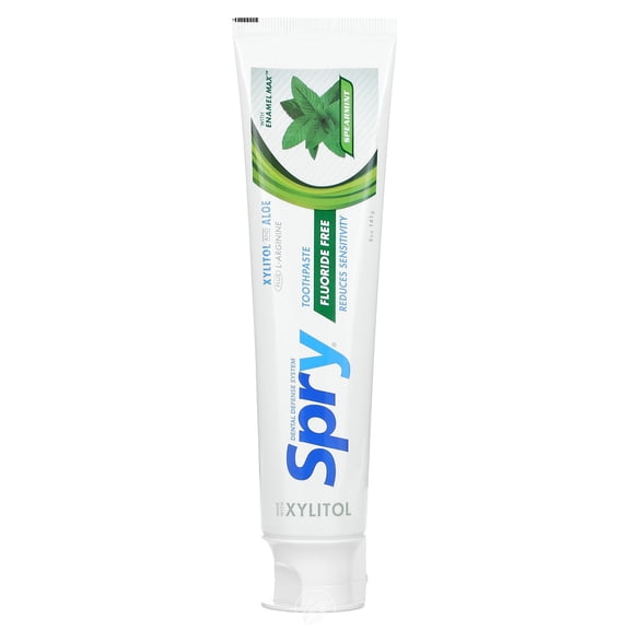 Spry Xylitol Adult Toothpaste 5oz Fluoride-Free Teeth Whitening Breath Freshening Spearmint 1 Pack
