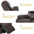 thumbnail image 6 of Kids Recliner Sofa, Children Leather Armchair Couch w/Footrest, Headrest, Gaming Reclining Chair for Living Room Nursery, Birthday Xmas Gift for Boys Girls Toddlers Reading Relaxing, Brown, 6 of 9