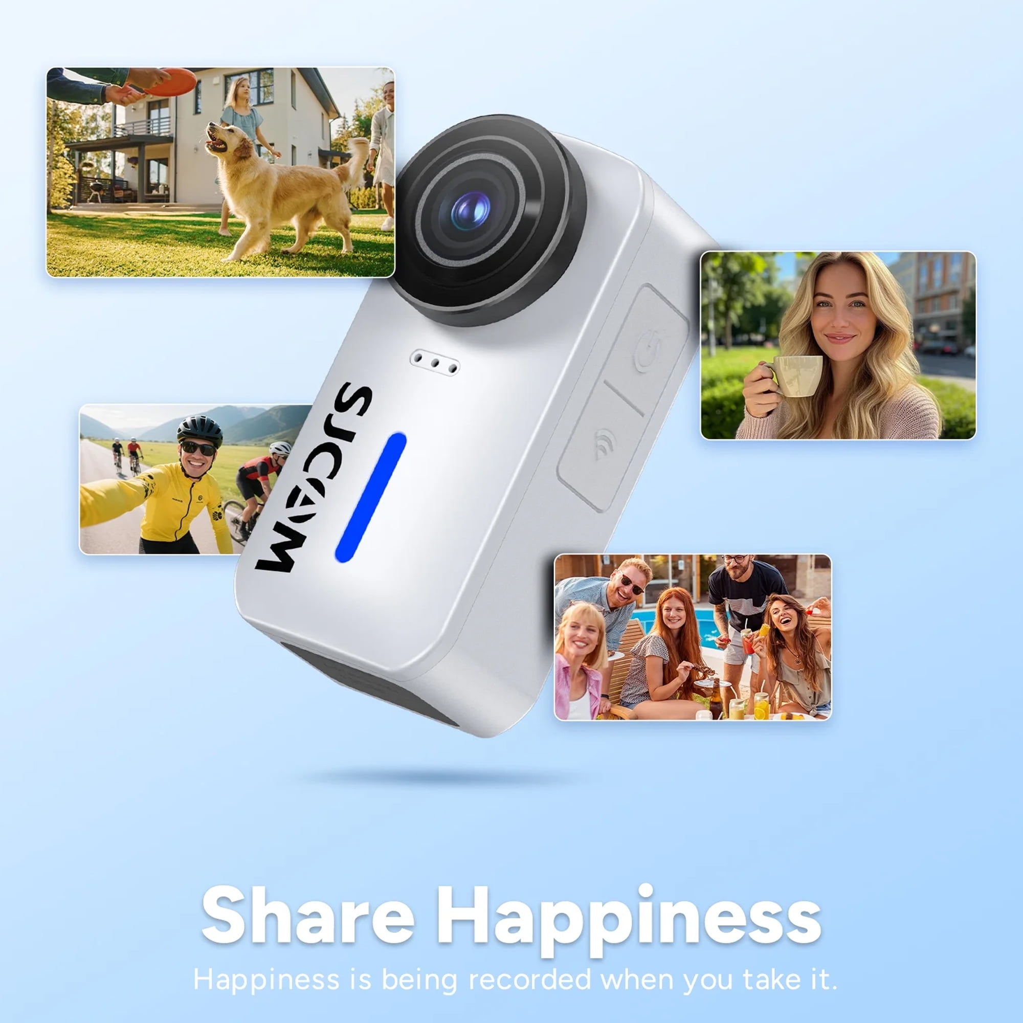 SJCAM C110 Plus Action Camera with 4K Video, Gyro Stabilization, and Audio Recording, Bundle Including: 50-IN-1 Action Kit, 64GB Micro SD Card, Card Reader, Card Wallet, and USB‑C Adapter