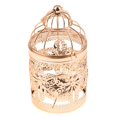 thumbnail image 4 of thinsony Electroplated Metal Birdcage Shape Tea Light Candle Holder E-Rose Gold, 4 of 8