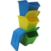 30 Gallon Stackable Recycle Storage Bins 3 PC Set