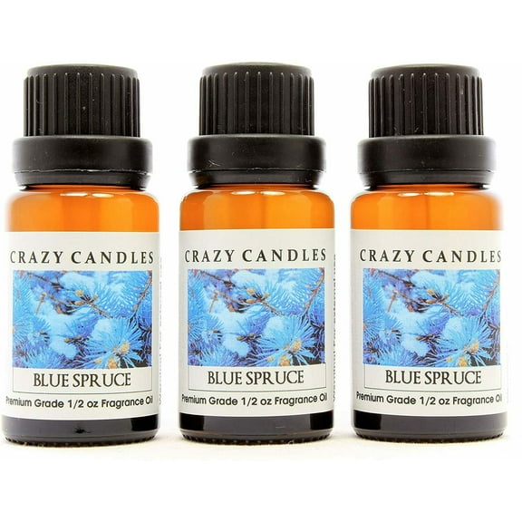 Blue Spruce 3 Bottles 1/2 fl oz Each 15ml Premium Grade Scented Fragrance Oil By Crazy Candles