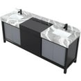 thumbnail image 4 of Lexora Home Zilara 84" Double Marble Top Bathroom Vanity with Black Faucet, 4 of 15
