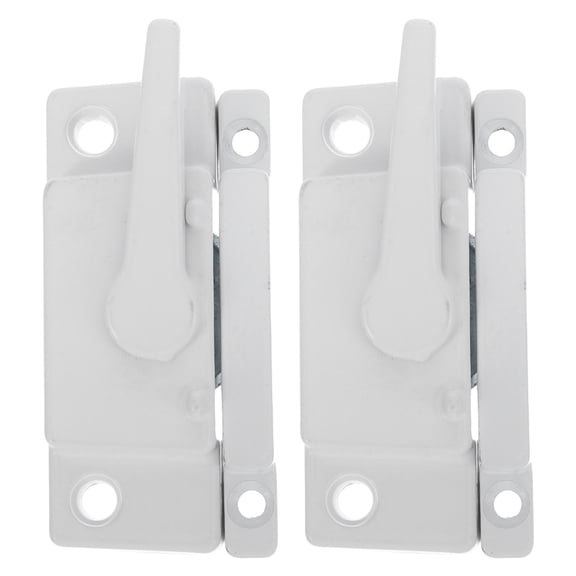 BESTYASH 2-Pack White Sliding Window Locks for Doors, Universal Security Hardware for Left & Right Side Opening