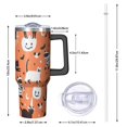 thumbnail image 2 of Halloween Cats Pumpkins and Bats Tumbler with Handle and Lid,40oz Double Wall Vacuum Insulated Tumbler,Cups Gift for Women and Men, 2 of 7