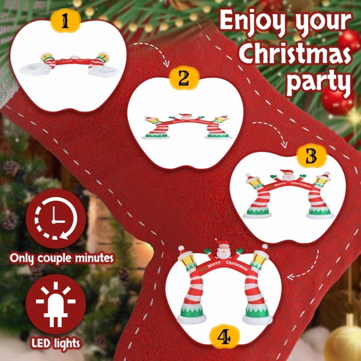 8.9FT Christmas Inflatable Archway, Built-in LED Lights, Waterproof Polyester, Indoor/Outdoor Yard/Store Holiday Decor