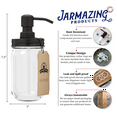 thumbnail image 2 of Jarmazing Products Mason Jar Soap Dispenser - Black - With 16 Ounce Clear Mason Jar - Two Pack, 2 of 2