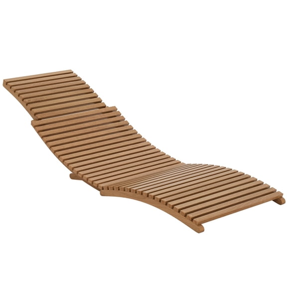 JWRWEF Outdoor Folding Teak Wood Chaise Lounge Chair, Ergonomic Curved Poolside Patio Chair, No Assembly Required,Patio Lounge Chair
