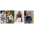 thumbnail image 4 of PRETTYGARDEN Women Fall Long Bell Sleeve Shirts Ribbed V Neck Fitted Ruched Trendy Y2K Going Out Tee Tops Summer Clothes, 4 of 10