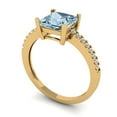 thumbnail image 2 of 1.62 ct Princess Cut Simulated Blue Diamond Solitaire with Simulated Diamond Accents 18K Yellow Gold Womens Engagement Ring, 2 of 5