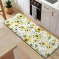 thumbnail image 5 of White Green Leaf Sunflower Pattern Kitchen Rug Mat,Kitchen Runner Rugs Non Skid Washable,Decorative Kitchen Floor Mats for Kitchen,Sink,Laundry,17"x47.2", 5 of 7