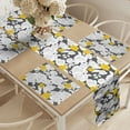 thumbnail image 2 of Ambesonne Rose Table Runner & Placemats, Hand Drawn Blossoms, Placemat 4 pcs + Runner 14"x90", Charcoal Grey Yellow, 2 of 2