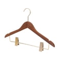 thumbnail image 2 of Percha de ropa,Percha de madera suave con clips para pantalones,Percha de ropa organizador multifuncional blusa,Percha de falda de diseño vintage vestidos abrigo hogar,Percha de traje, 2 of 8