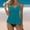 Blue, variant on Women's Flowy Tankini Swimsuit, 2-Piece V-Neck Swim Dress for Women, Tummy Control Modest Swimwear Hot Pink M