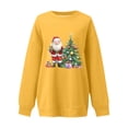 thumbnail image 6 of Feancey Crewneck Sweatshirt Women Christmas Tree Graphic Sweatshirts Oversized Long Sleeve Loose Pullover Tops Soft Fleece Sweatshirt Yellow XL, 6 of 6