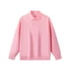 thumbnail image 1 of Autumn/Winter Heavyweight Piqué Cotton Polo Neck Sweatshirt, Loose Fit, Solid Color, Couple Style, Turn-Down Collar, Long Sleeve, 1 of 4