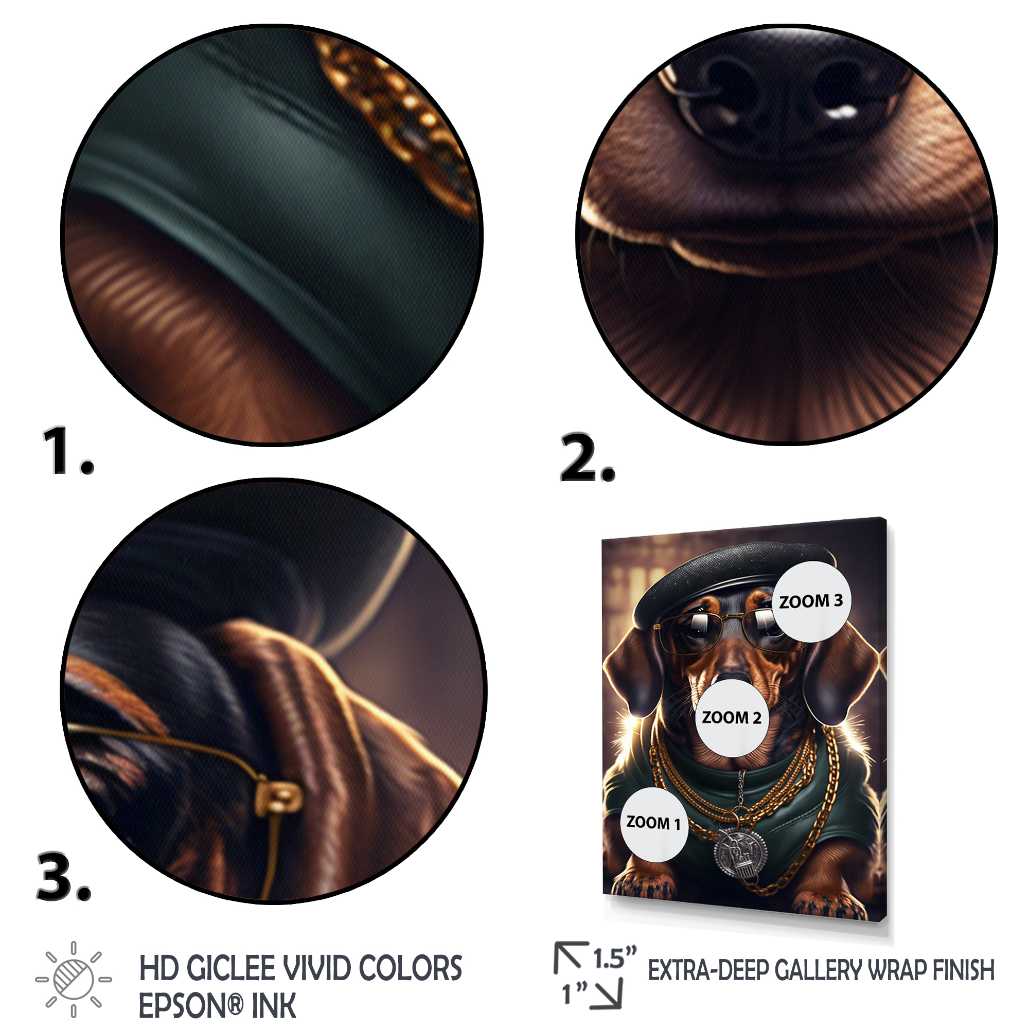 Designart Dachshund Gangster In NYC IV Canvas Wall Art