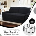 thumbnail image 6 of Leumius Convertible Loveseat Compression Sofa for Living Room,Corduroy 2 Seater Couch Memory Foam Sofa for Small Spaces,Apartments,Office,Black, 6 of 8