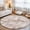 Brown, variant on Clay Fronds Round Area Rugs 3 ft, Terracotta Sand Leaf Plant Canvas Weave Texture Washable Small Area Rug with Non-Slip Sturdy Edge Binding Round Front Door Mat Floor Carpet for Entryway
