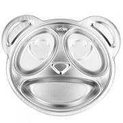 304 Stainless Steel PandaShaped Children Food Plate Tableware for Home Kindergarten School