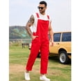 thumbnail image 5 of Overalls for Men Work Utility Coveralls Fashion Bib Romper Jumpsuit with Zipper Fly(Red,M), 5 of 9