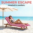 thumbnail image 5 of REGALWOVEN 1 Pack Striped Beach Towel, Sand Free Lightweight Travel Towel, Quick Dry and Absorbent Towel for Beach Pool Camping Rose Red 63" x 31", 5 of 7