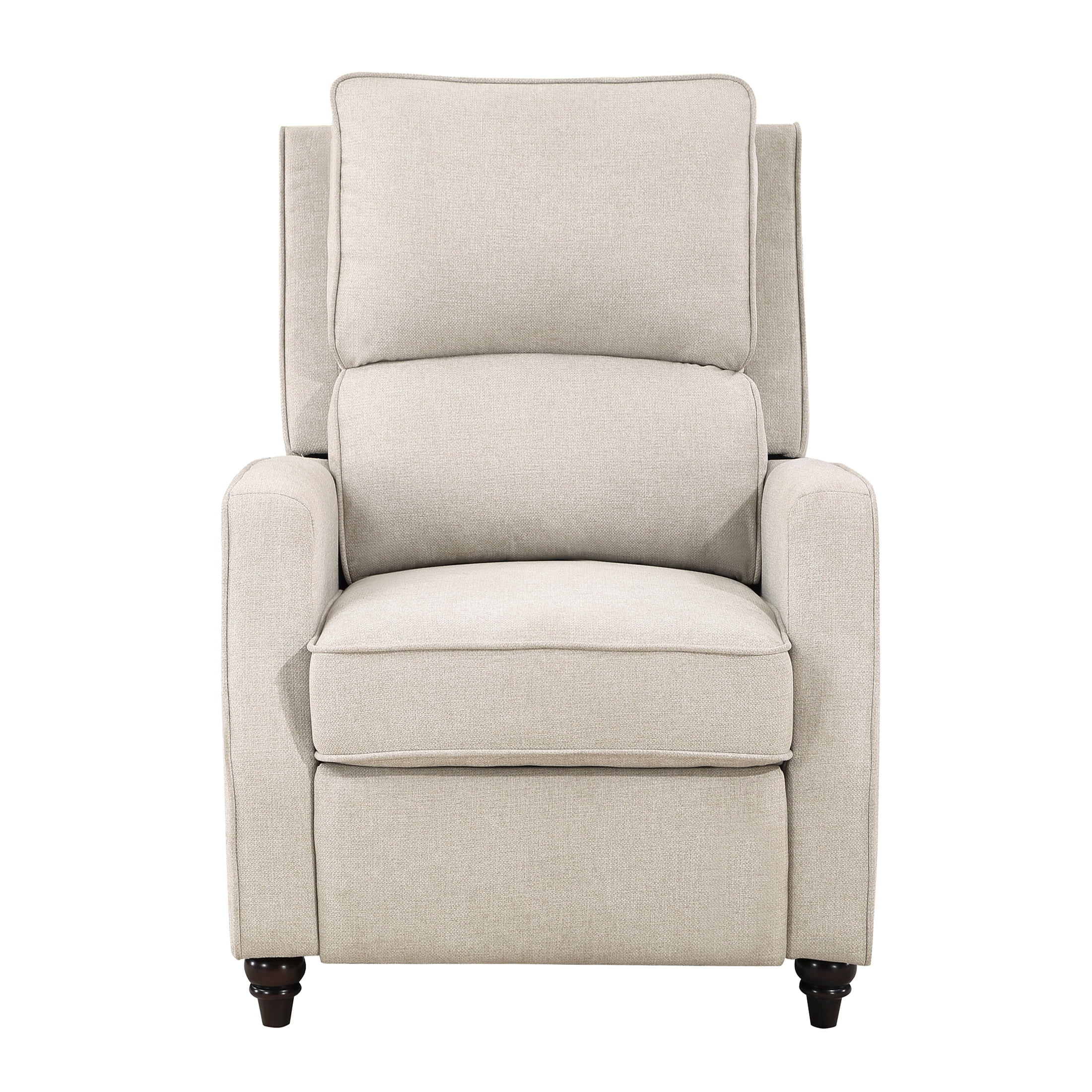JERFIT Beige Recliner Chair, Push Back Reclining Chair with Solid Wood Frame, Upholstered Fabric Lounge Chair for Living Room, Bedroom, 300lbs Weight Capacity