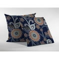 thumbnail image 2 of 26â€ Indigo Orange Floral Indoor Outdoor Zippered Throw Pillow, 2 of 4