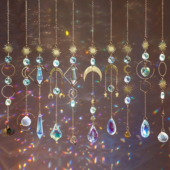 Crystal Suncatcher, 10 unidades, decoración colorida para colgar, GWAHSA