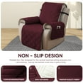 thumbnail image 4 of Lavish Cover 100% Waterproof Recliner Chair Cover, 1 Piece Non-Slip Recliner Chair Slipcovers, Washable Furniture Protector with Pockets & Elastic Straps for Kids Pets, 28 inch, Wine Red, 4 of 12