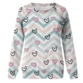 thumbnail image 4 of Valentine's Day Shirt for Women Love Heart Print Long Sleeve Tops Casual Loose Crewneck Sweatshirt Graphic Gift Blouses, 4 of 5
