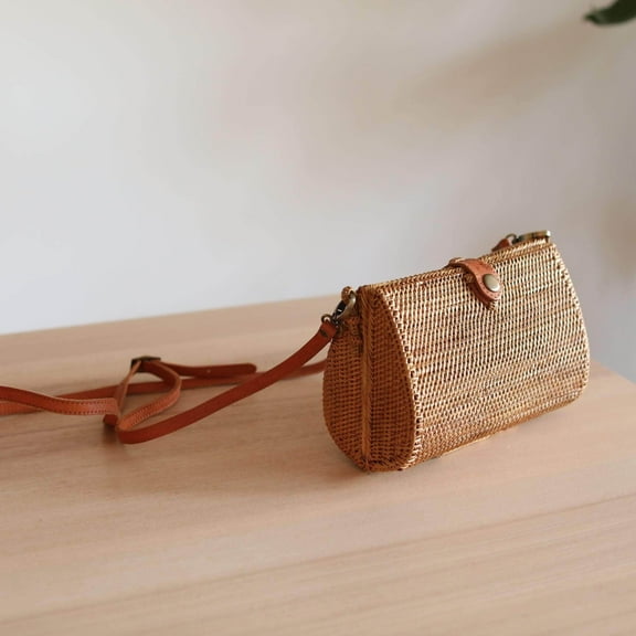 Bali Envelope Rattan Crossbody Bag