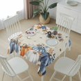 thumbnail image 6 of Orange Blue Pumpkin Fall Table Cloth Waterproof Tablecloths, Thanksgiving Maple Leaves Branch Tablecloth Dining Table Cover for Kitchen Party Tabletop Outdoor, Square Tablecloth 60x60 Inch, 6 of 9