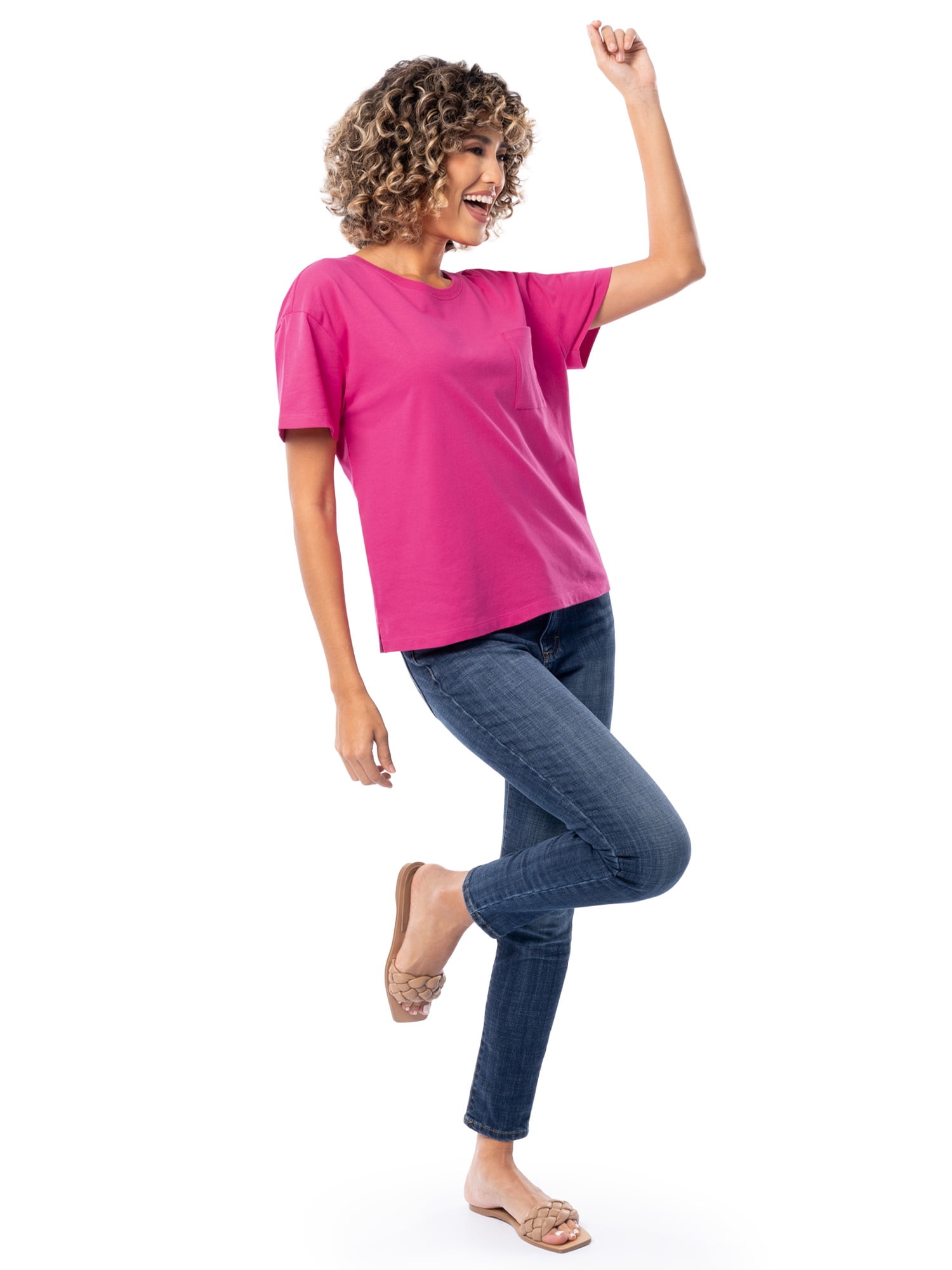 Time and Tru Women's Short Sleeve Boyfriend T-Shirt