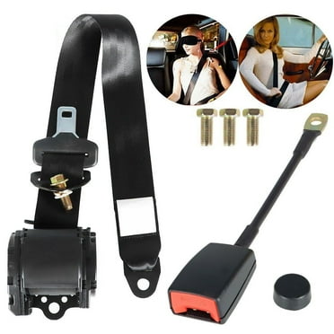 SEBLAFF Pair Retractable 3 Point Auto Car Seat Belt Lap Universal Seatbelt Adjustable