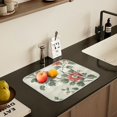 thumbnail image 5 of Yayeee Dish Drying Mat for Kitchen Counter 16" x 18" Microfiber Super Absorbent Coffee Decorative Pad, Red Floral Pattern, 5 of 9
