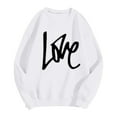 thumbnail image 5 of Tisuna Oversized Crewneck Sweatshirt For Women Love Letter Print Long Sleeve Pullover Tops Fashion Comfortable Ladies Valentine'S Loose Fit Outfits White Size Xxl, 5 of 5