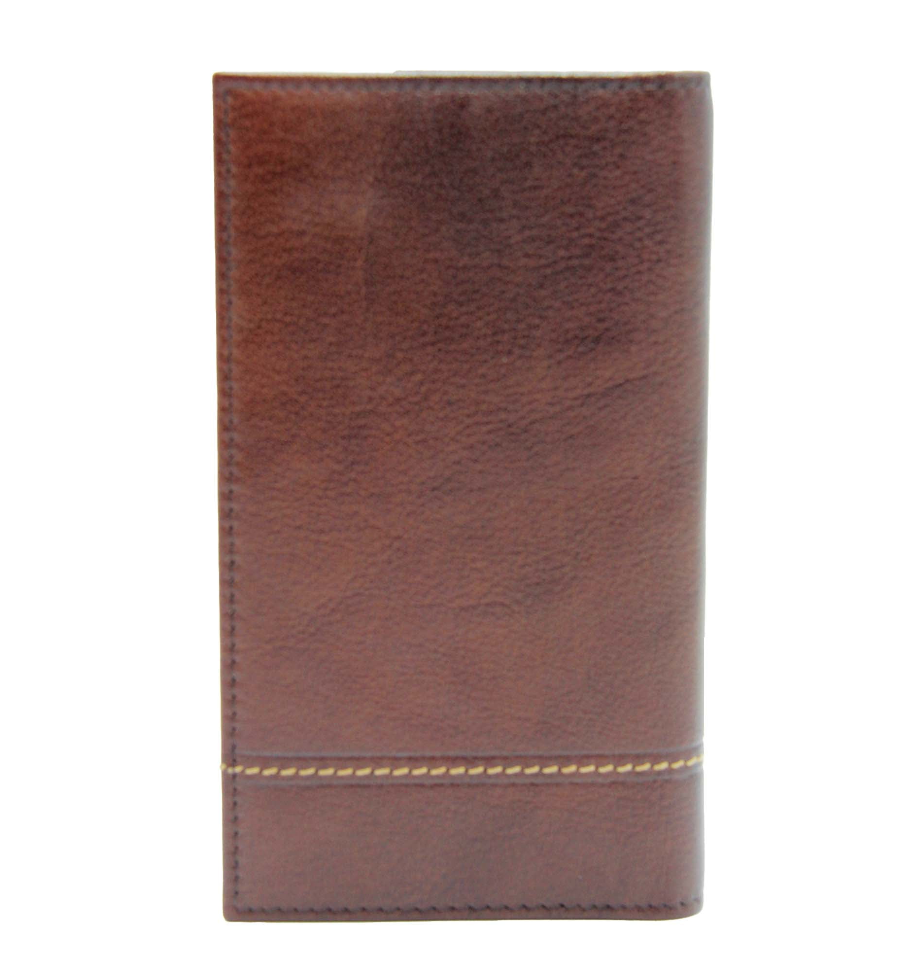 Wrangler Leather Checkbook Wallet - Brown - Walmart.com